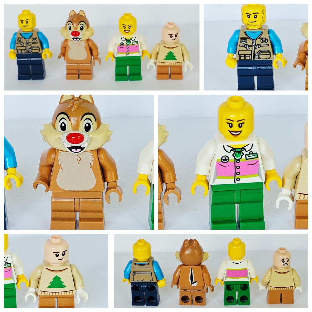 LEGO Minifigure Lot Dale Chipmunk Disney Fisherman Shop Keeper Christmas Tree